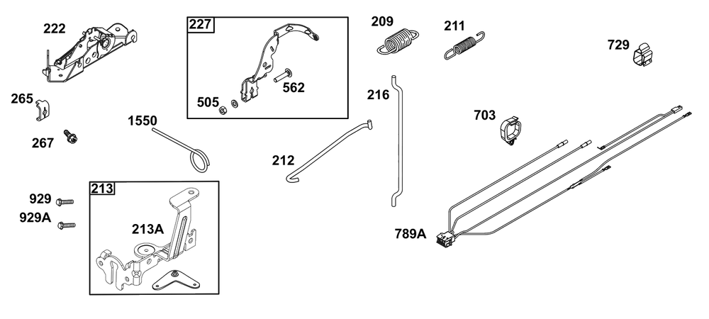 Controls Group Diagram and Parts List for 49T877-0055-Z1  Briggs and Stratton Engine